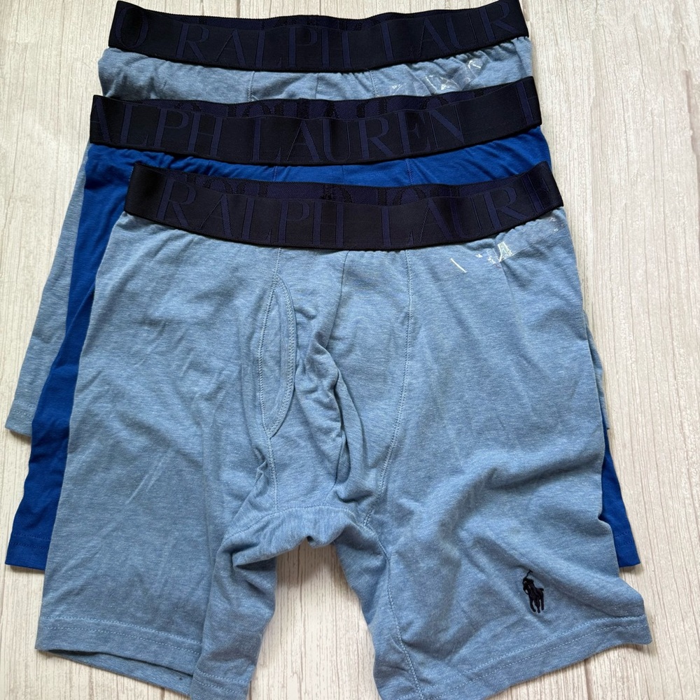 New Men's POLO RALPH LAUREN Set Of 3 Stretch Cotton Blend Boxer Briefs Size S